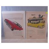 (EC1) 10 Vintage Magazine Car Ads S...