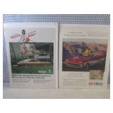(EC1) 10 Vintage Magazine Car Ads S...