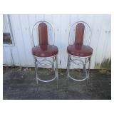 (RMC) Pair of Vintage Metal Stools ...