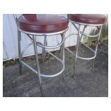 (RMC) Pair of Vintage Metal Stools ...