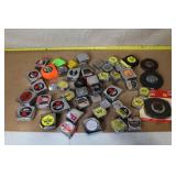 Collection of 40 Assorted Tape Measures Various Brands and Sizes