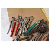 Collection of Assorted Crescent Wrenches, Vise Grips, and Pliers