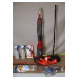 Collection of Cleaning and Lawn Care Tools - Vacuum, Hedge Trimmer, Spray Bottles