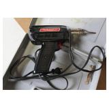 Assorted Tool Set with Craftsman Electric Nailer, Weller Soldering Gun, and Toolboxes