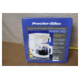 Proctor-Silex Drip Coffeemaker, Sunbeam Toaster Model 3910, and Metal Roasting Pan