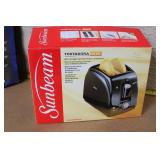 Proctor-Silex Drip Coffeemaker, Sunbeam Toaster Model 3910, and Metal Roasting Pan