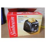 Proctor-Silex Drip Coffeemaker, Sunbeam Toaster Model 3910, and Metal Roasting Pan