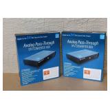 Set of 2 Digital Stream DTX9950 Analog Pass-Through DTV Converter Boxes