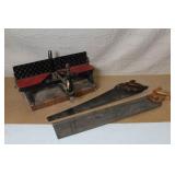 Hand Miter Saw and 2 Vintage Hand Saws Bundle