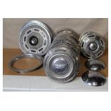Collection of Vintage Metal Hubcaps and Wheel Covers Assorted Styles