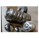 Collection of Vintage Metal Hubcaps and Wheel Covers Assorted Styles