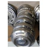 Collection of Vintage Metal Hubcaps and Wheel Covers Assorted Styles