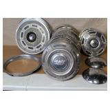 Collection of Vintage Metal Hubcaps and Wheel Covers Assorted Styles