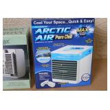Arvin Wall Hugger Electric Heater and Arctic Air Pure Chill Air Cooler, Both in Box