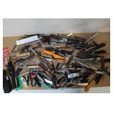 Large Assortment of Vintage and Modern Pocket Knives and Straight Razors