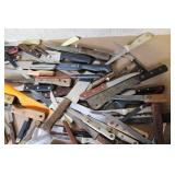 Large Assortment of Vintage and Modern Pocket Knives and Straight Razors
