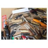 Large Assortment of Vintage and Modern Pocket Knives and Straight Razors