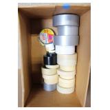 Assorted Tape Rolls Including Duct, Electrical, and Masking Tape