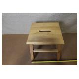 Wooden Step Stool with Handle Cutout
