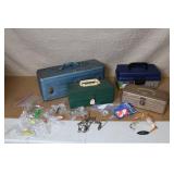 Collection of 4 Fishing Tackle Boxes with Lures, Floats, and Accessories