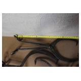 Collection of Vintage Ice Tongs and Blue Hay Bale Hooks