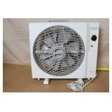 Lot of 3 Fans Including Holmes 10 Inch Box Fan, Honeywell Box Fan, and Sunbeam Heater Fan