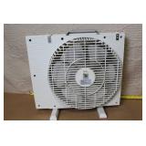 Lot of 3 Fans Including Holmes 10 Inch Box Fan, Honeywell Box Fan, and Sunbeam Heater Fan