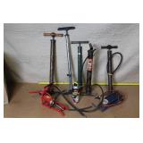 Lot of 5 Vintage and Modern Tire Pumps with Quick Flat Fix Can