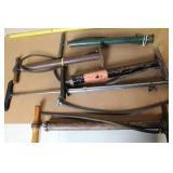 Lot of 5 Vintage and Modern Tire Pumps with Quick Flat Fix Can