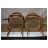 Pair of Vintage Bentwood Armchairs with Woven Cane Seats and Backs