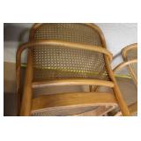 Pair of Vintage Bentwood Armchairs with Woven Cane Seats and Backs