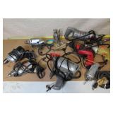 Lot of 8 Vintage Electric Drills and Chain Saw Sharpener Assorted Brands