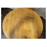 Round Oak Dining Table with Pedestal Base and 4 Chairs