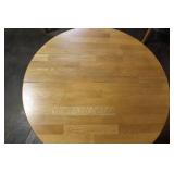 Round Oak Dining Table with Pedestal Base and 4 Chairs
