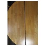 Round Oak Dining Table with Pedestal Base and 4 Chairs