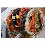 Large Assortment of Extension Cords, Reel Reels, Power Strips and Landscape Cable