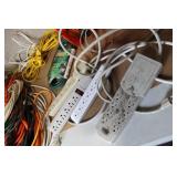 Large Assortment of Extension Cords, Reel Reels, Power Strips and Landscape Cable