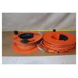 Large Assortment of Extension Cords, Reel Reels, Power Strips and Landscape Cable