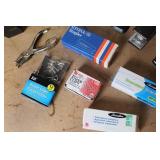 Lot of Office Supplies Including Staplers, Tape Dispensers, Clips and Staples