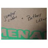 Lot of Jumper Cables, Booster Cables, and Battery Lifters
