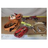 Lot of Jumper Cables, Booster Cables, and Battery Lifters