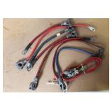 Lot of Jumper Cables, Booster Cables, and Battery Lifters