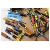 Large Assorted Lot of Screwdrivers and Hand Tools