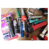Collection of Flashlights, Emergency Lights and Clamp Lamp