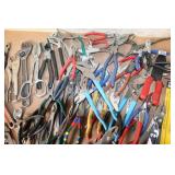 Large Set of Adjustable Crescent Wrenches and Hand Tools