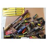 Large Assortment of Mixed Screwdrivers and New 7-Piece Set