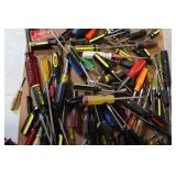 Large Assortment of Mixed Screwdrivers and New 7-Piece Set