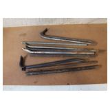 Lot of 8 Assorted Metal Crow Bars and Pry Bars