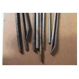 Lot of 8 Assorted Metal Crow Bars and Pry Bars