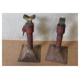 Collection of 7 Vintage and Used Jack Stands in Assorted Styles